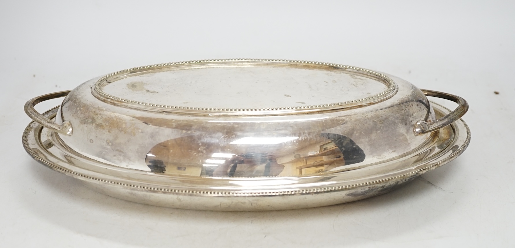 A quantity of plated tureens. Condition - fair